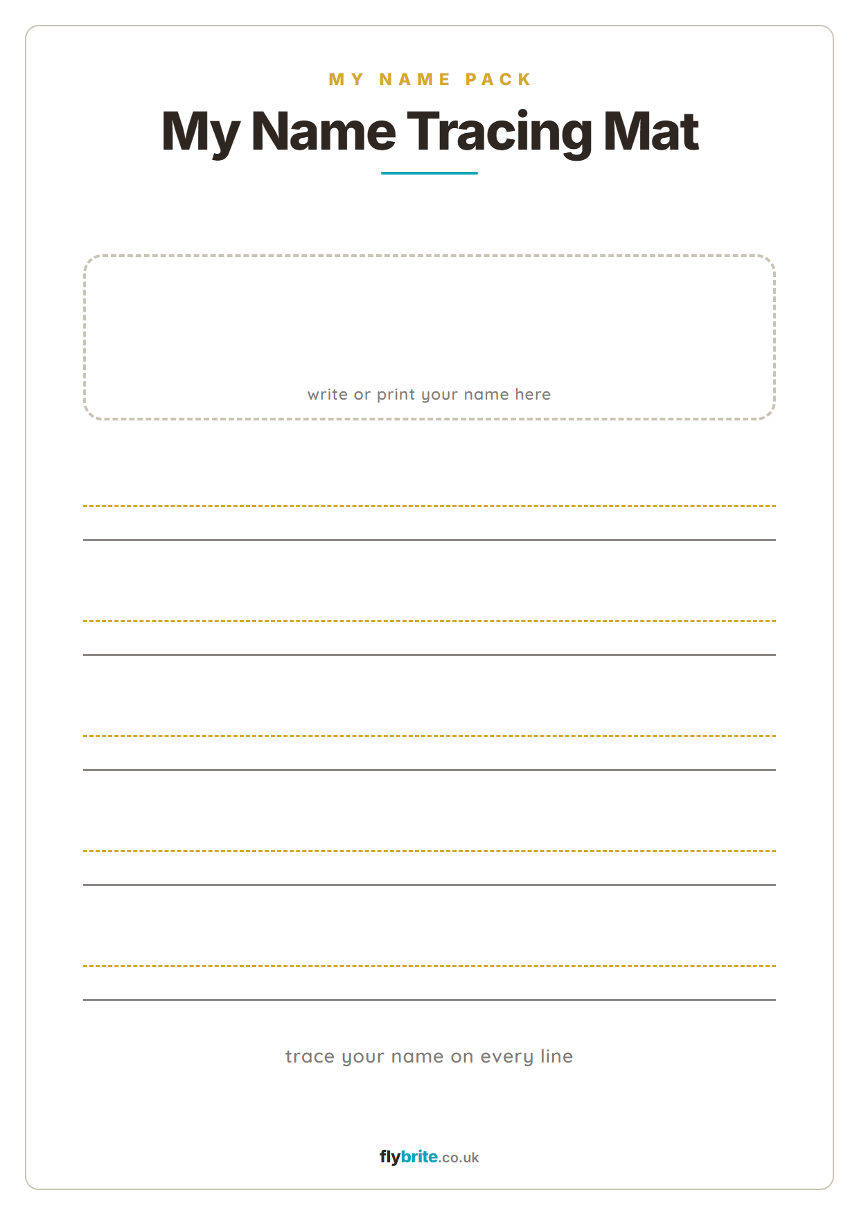 My Name Tracing Mat printable preview