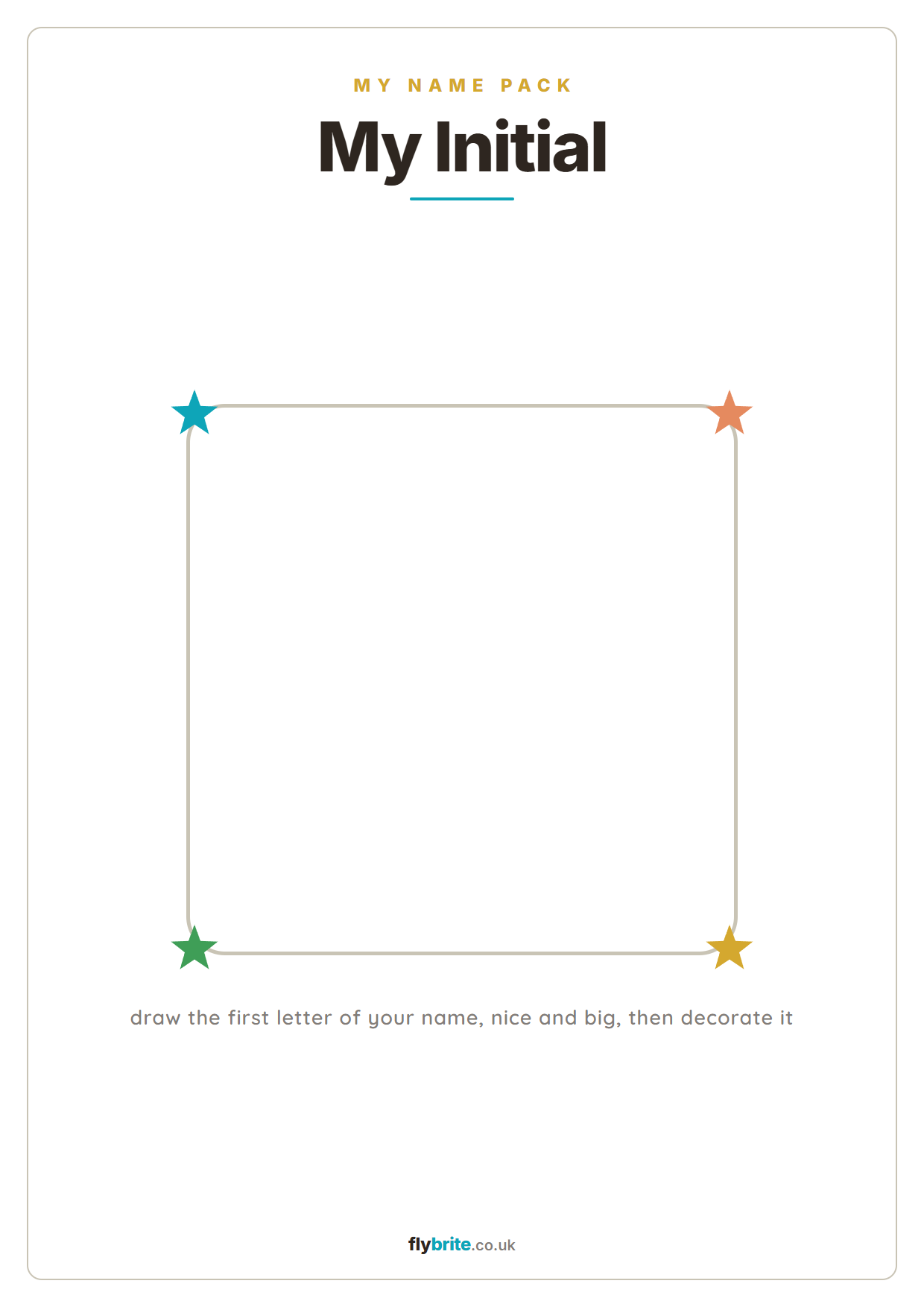My Initial printable preview