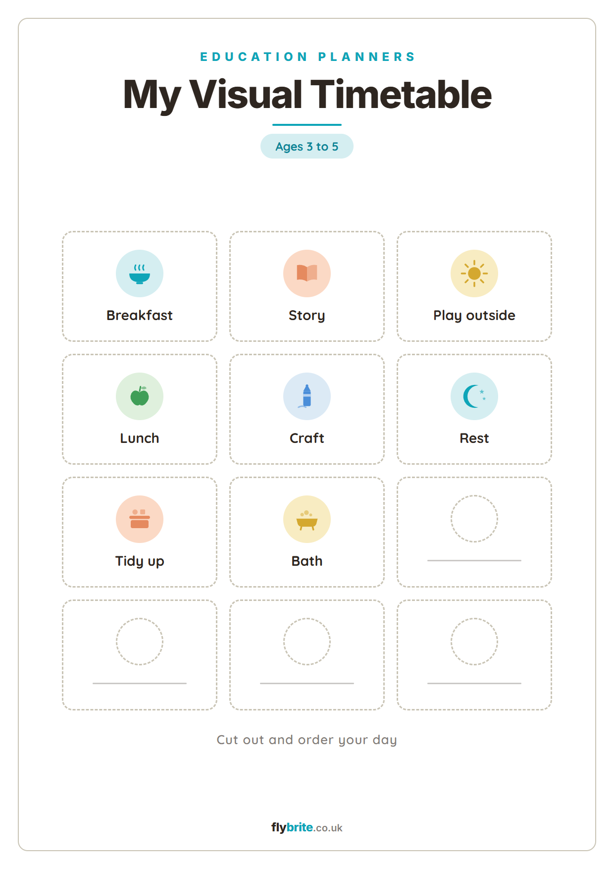 My Visual Timetable printable preview