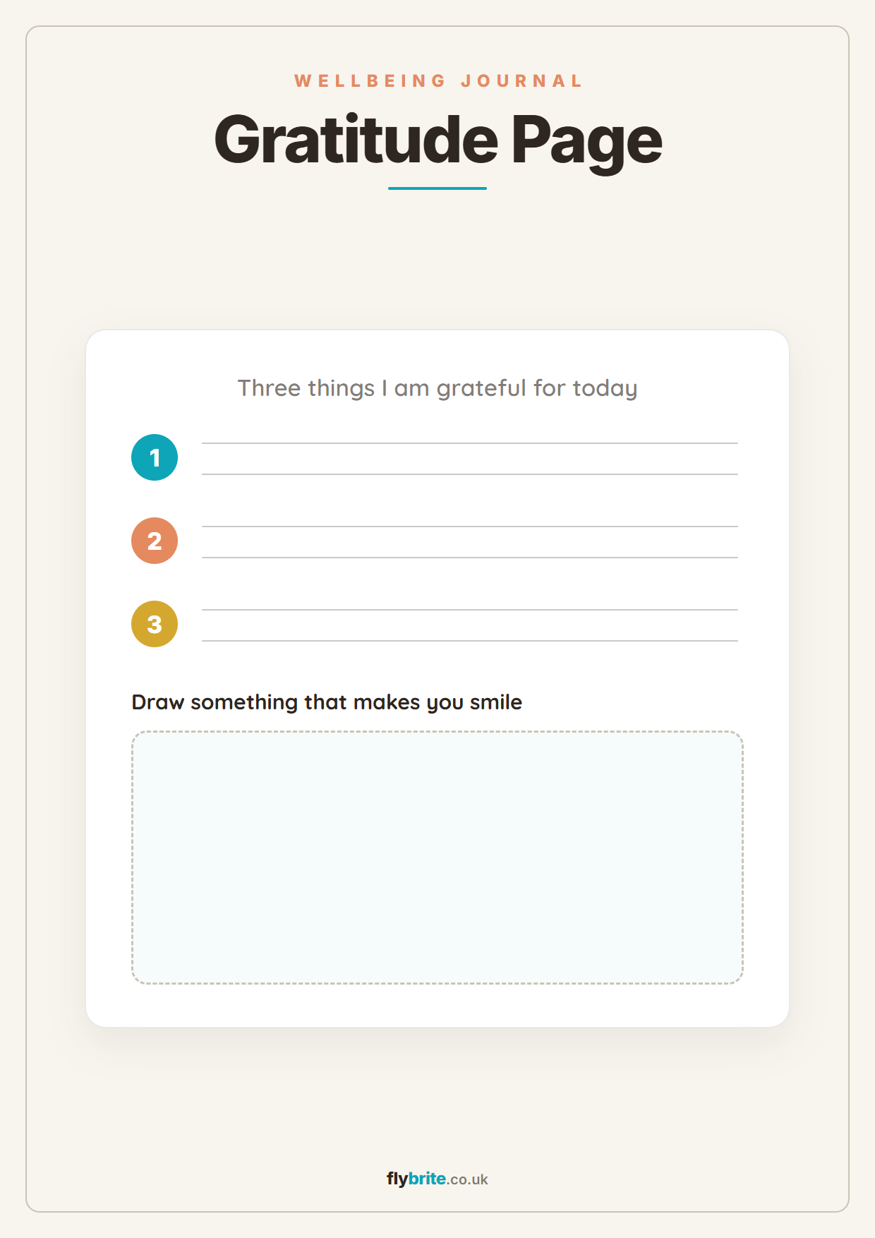 Gratitude Page printable preview