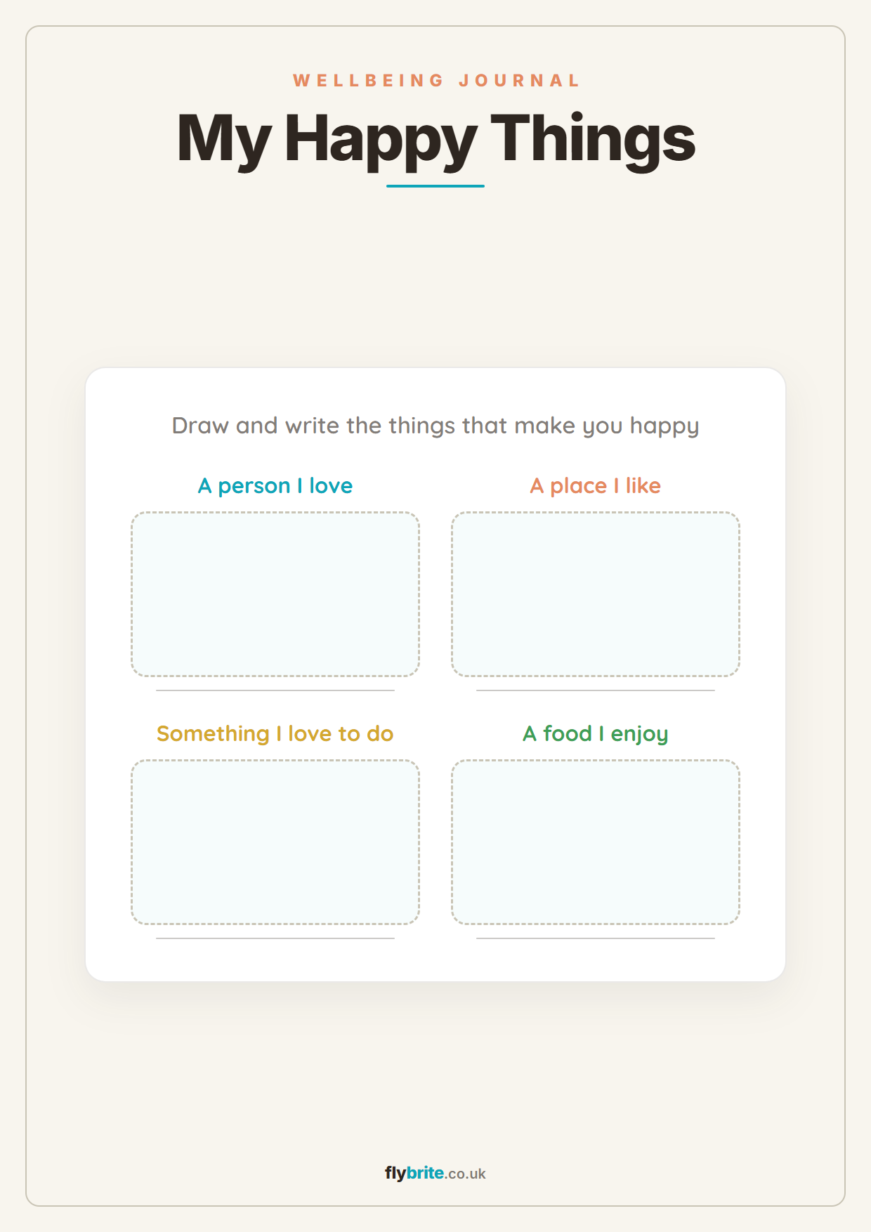 My Happy Things printable preview
