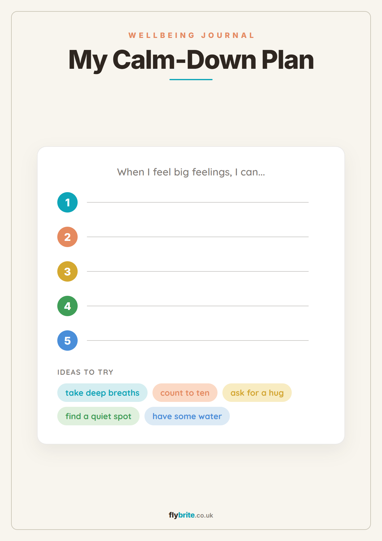 My Calm-Down Plan printable preview