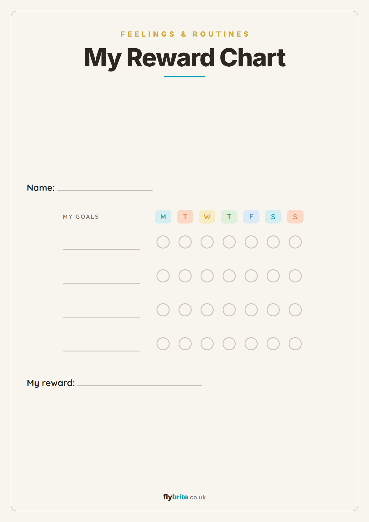 My Reward Chart printable poster preview
