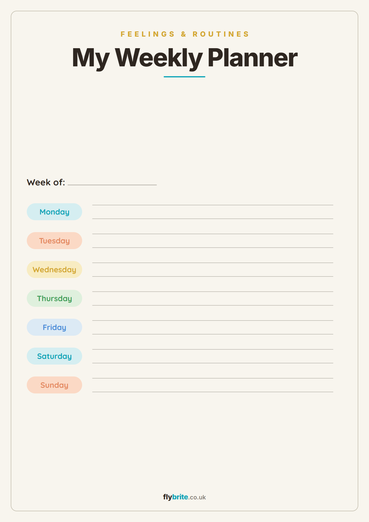 My Weekly Planner printable poster preview