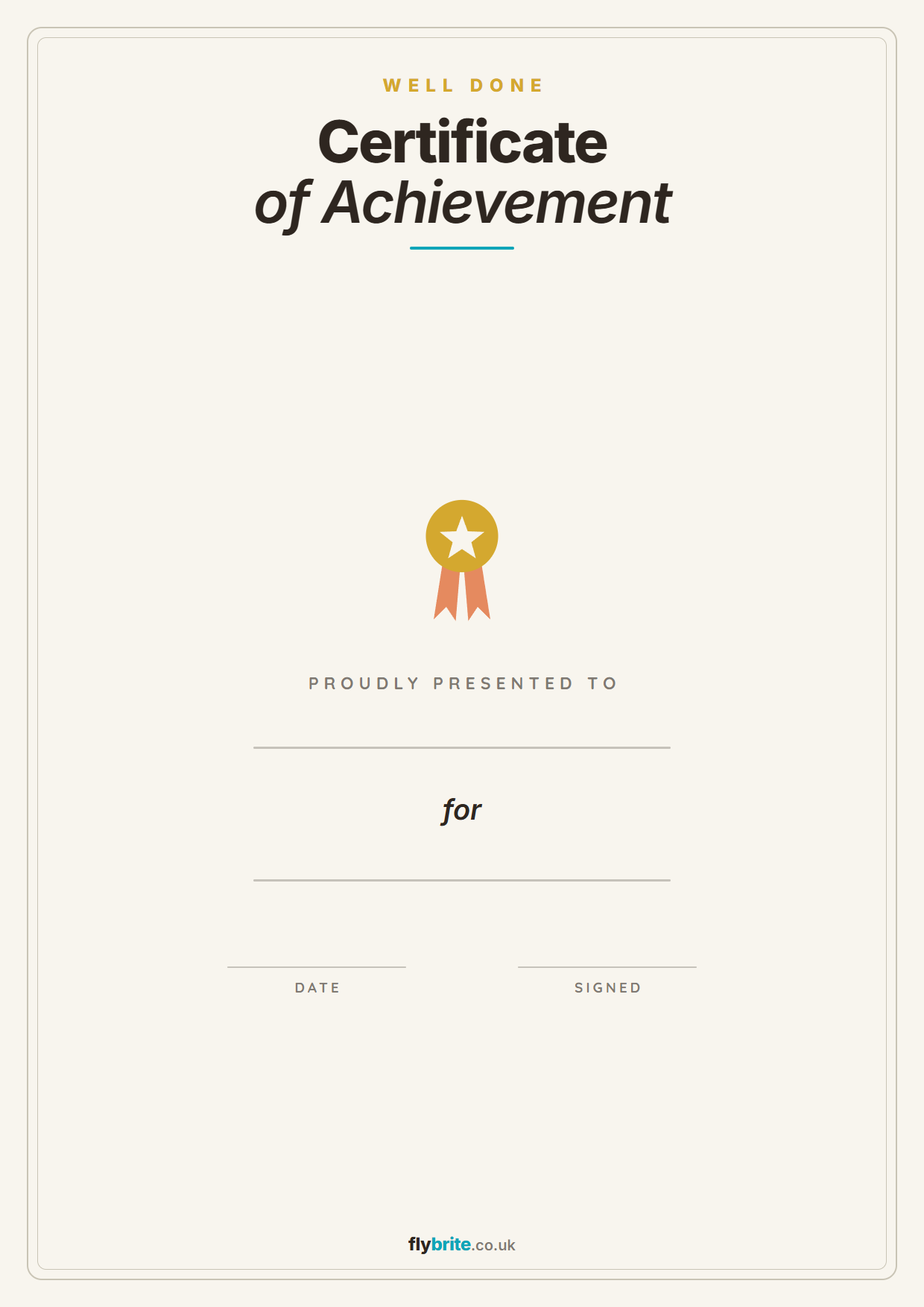 Certificate of Achievement printable poster preview