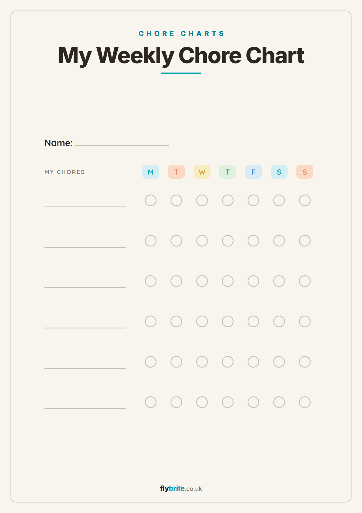 My Weekly Chore Chart printable poster preview