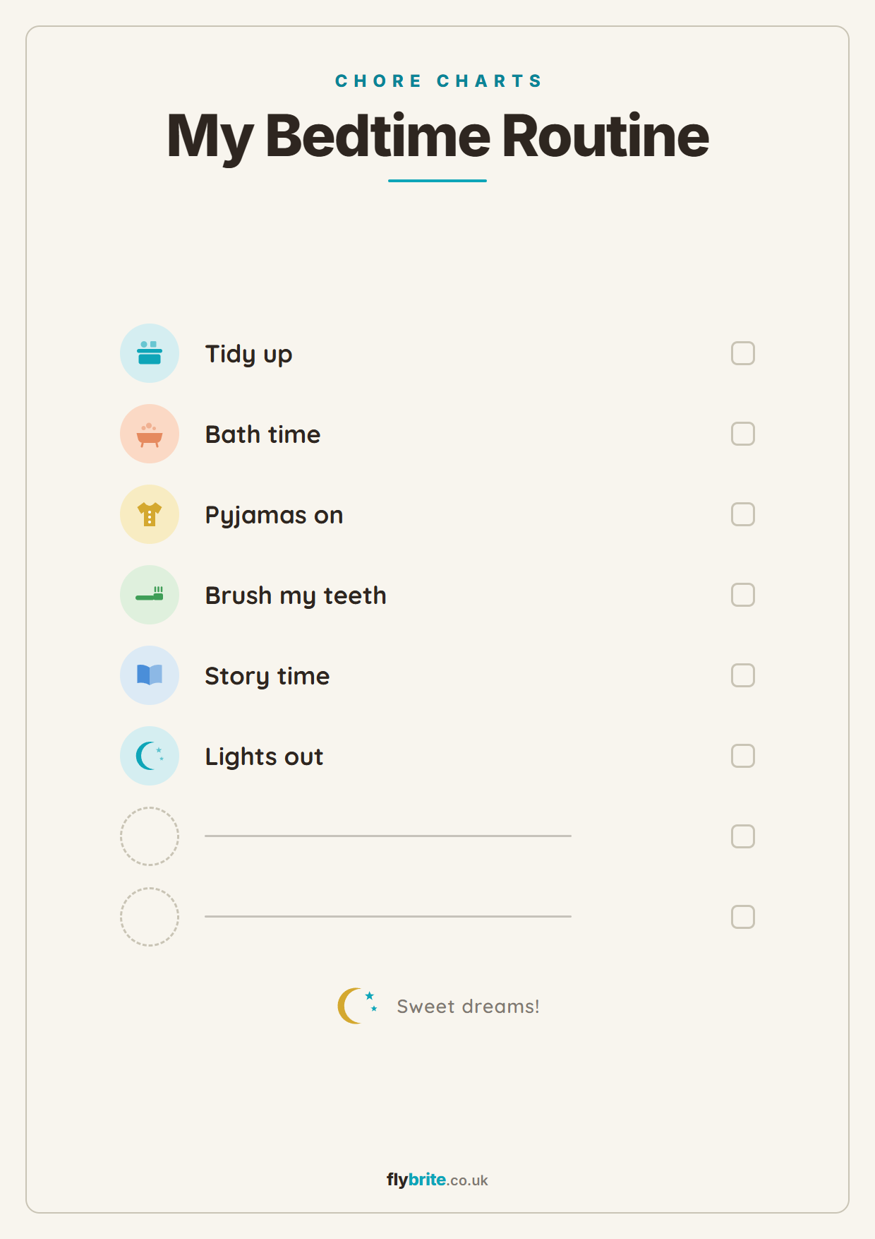 My Bedtime Routine printable poster preview