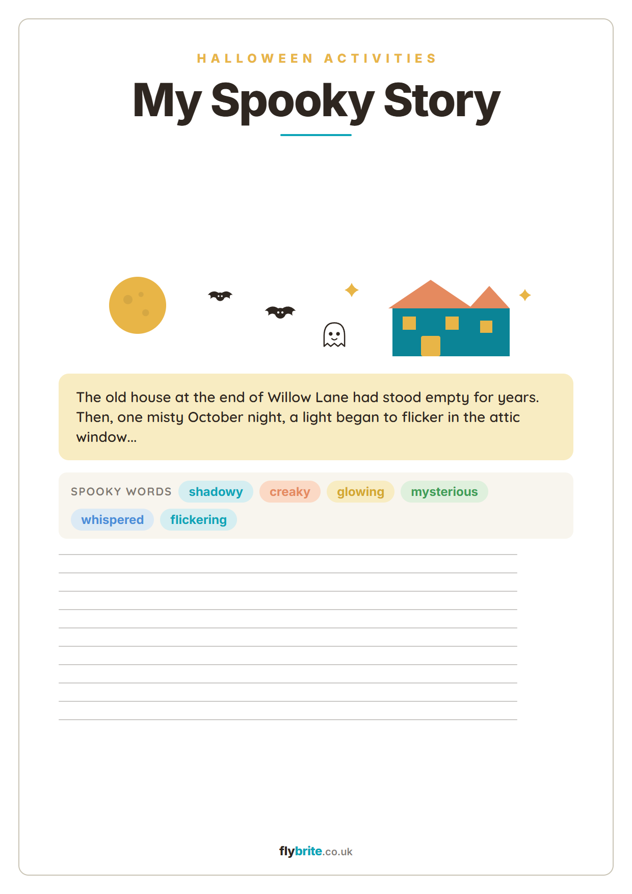 My Spooky Story printable preview
