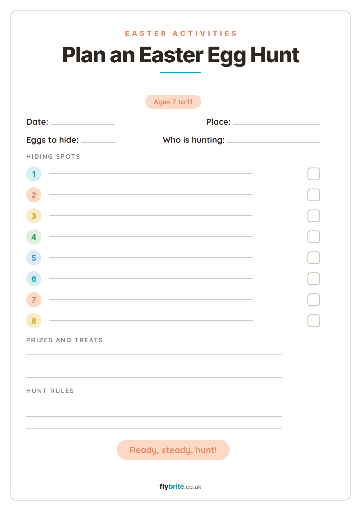 Plan an Easter Egg Hunt printable preview