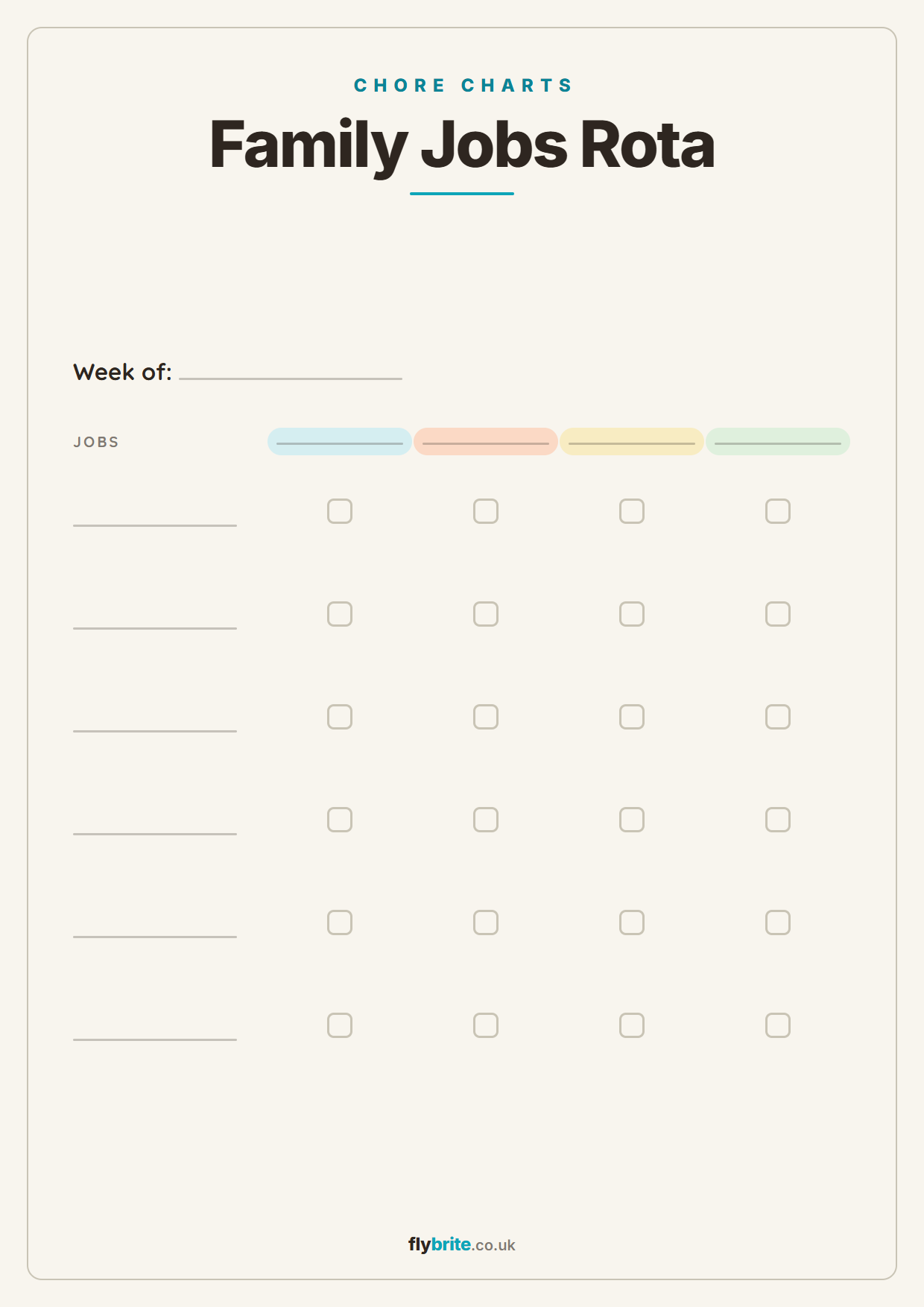 Family Jobs Rota printable poster preview