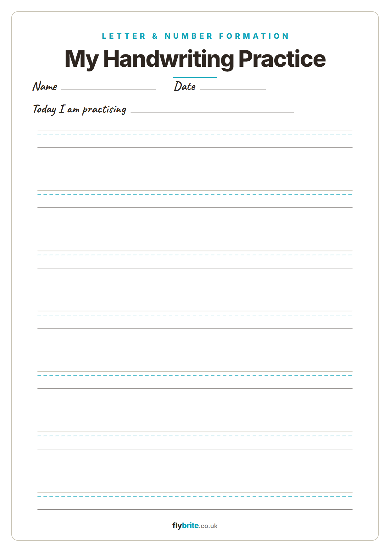 My Handwriting Practice printable preview