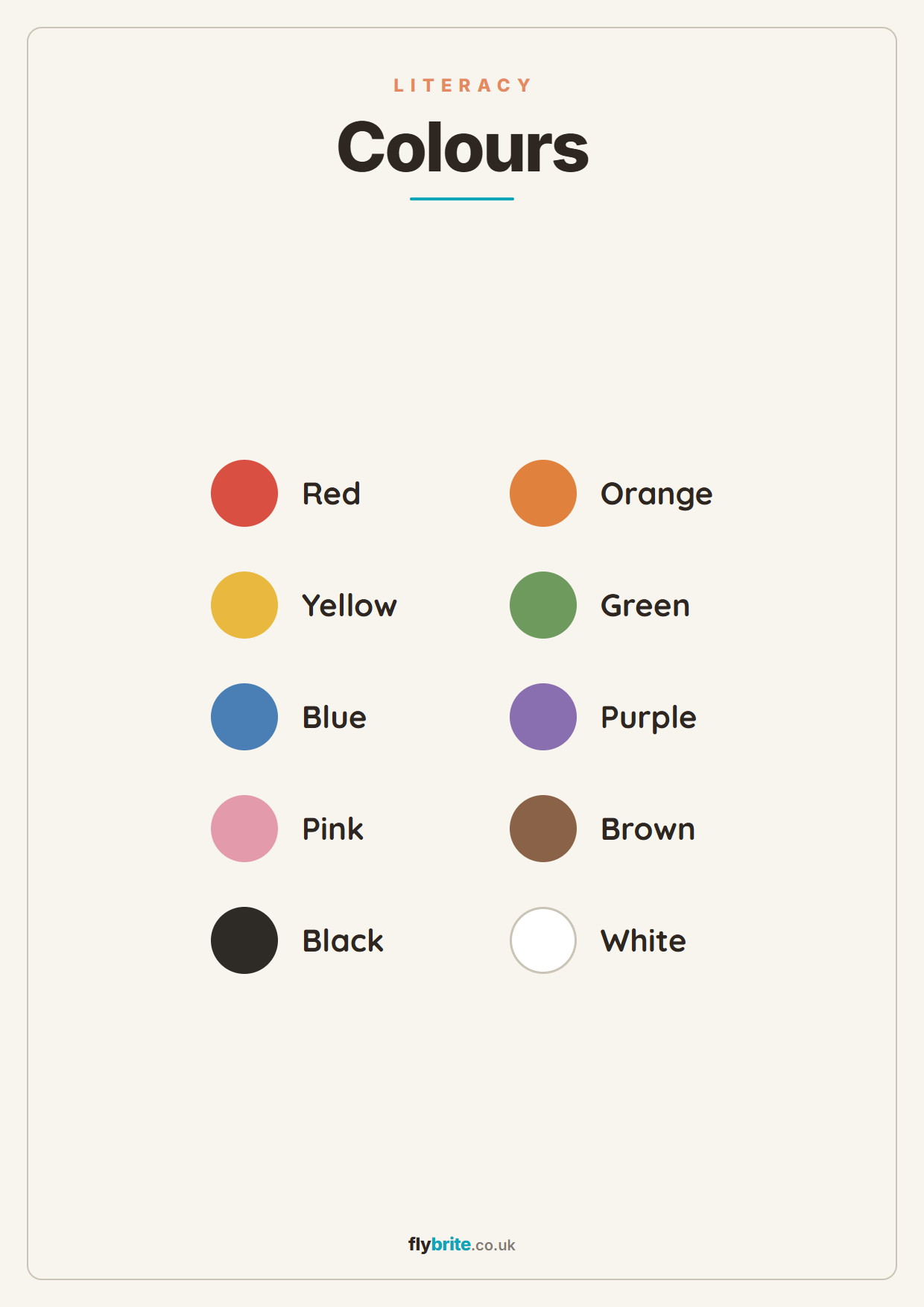 Colours printable poster preview