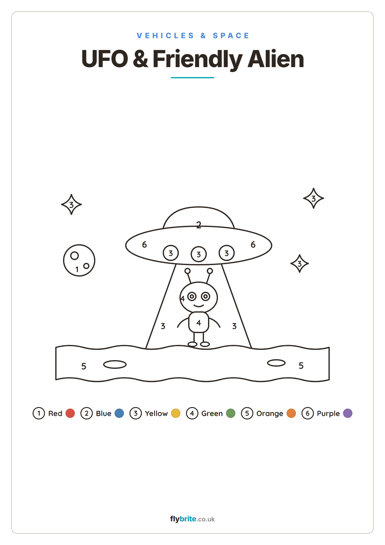 UFO & Friendly Alien printable preview