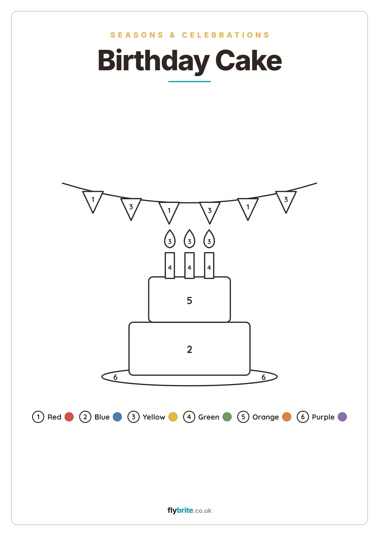 Birthday Cake printable preview