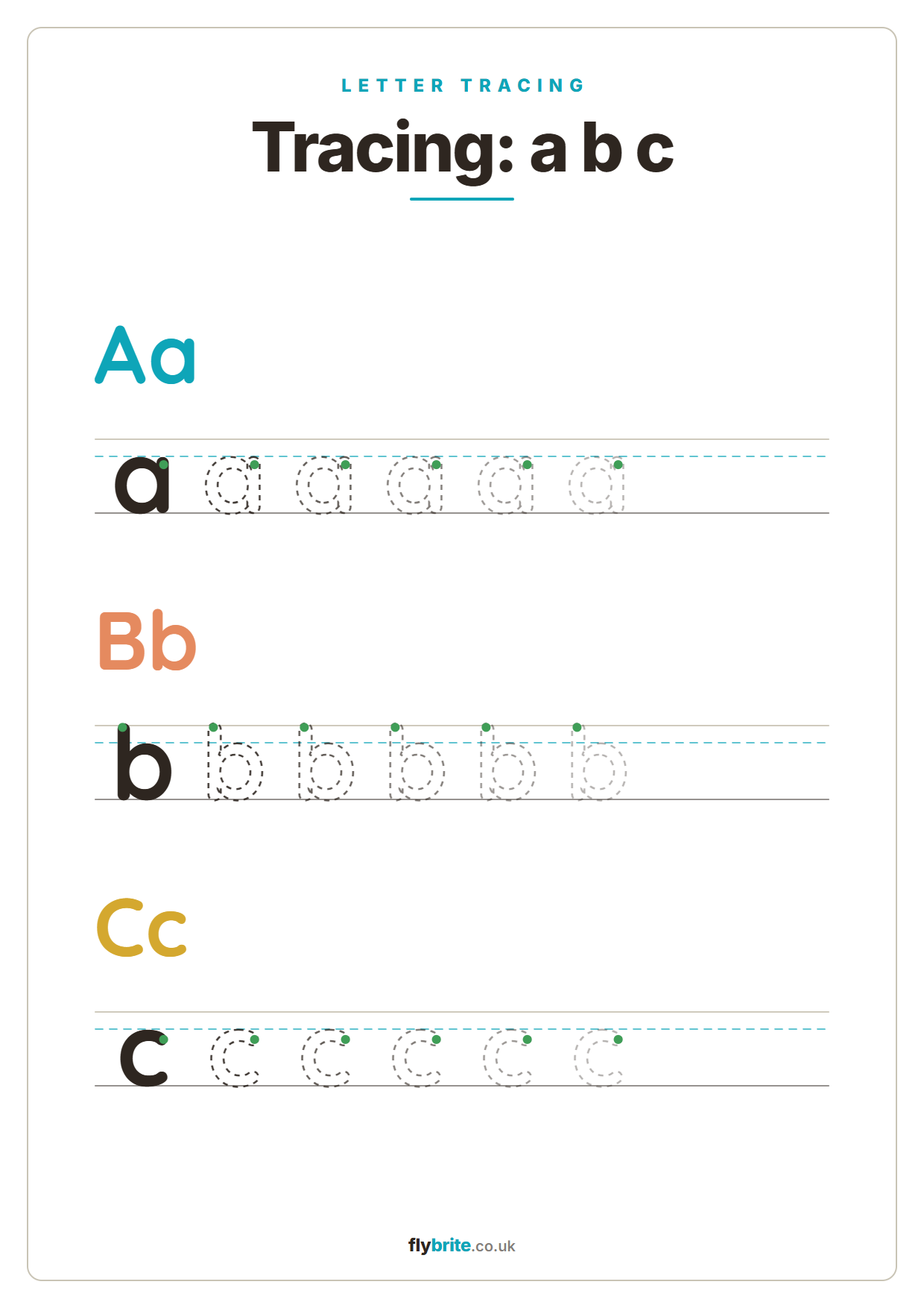 Tracing: a b c printable preview
