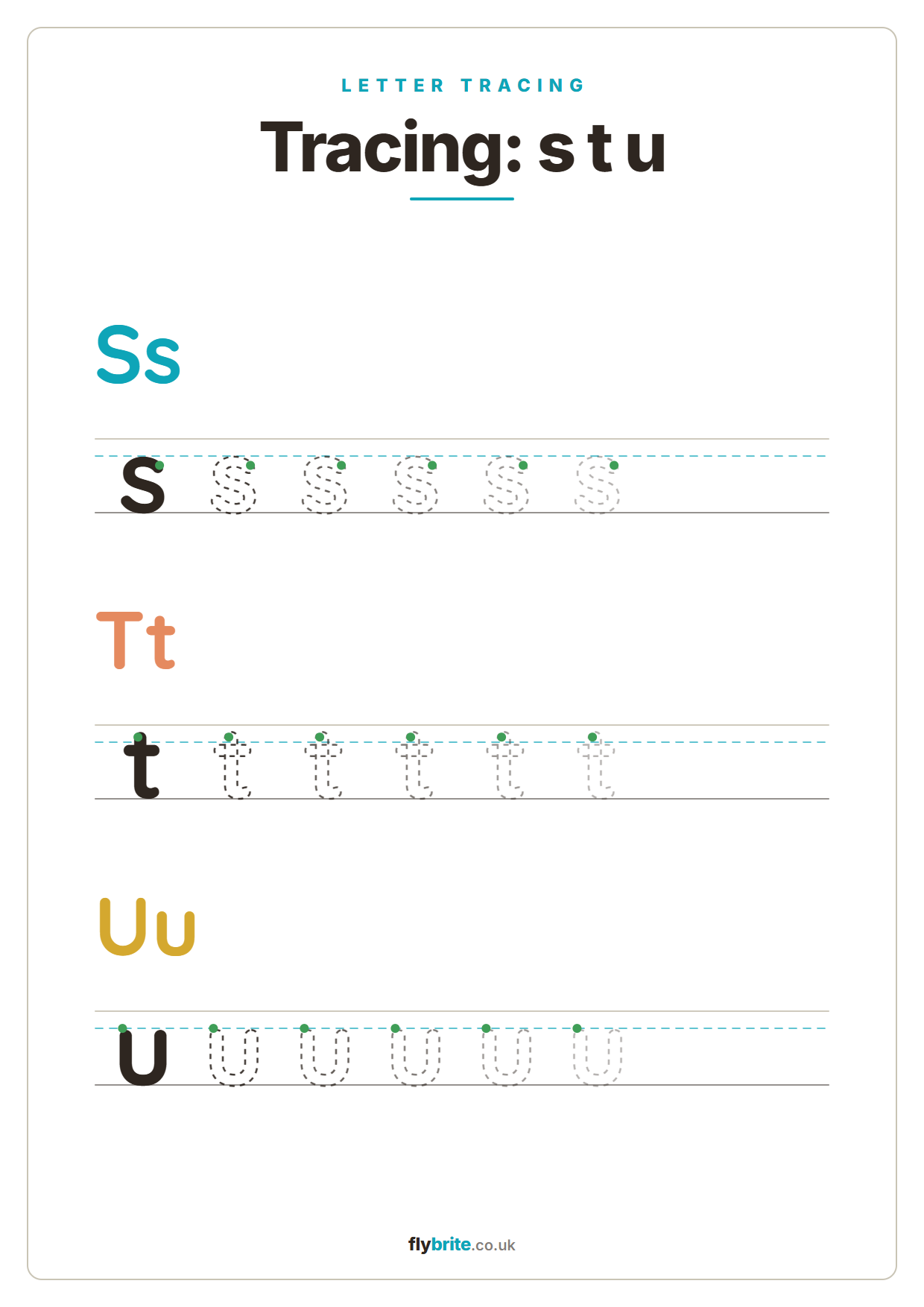 Tracing: s t u printable preview