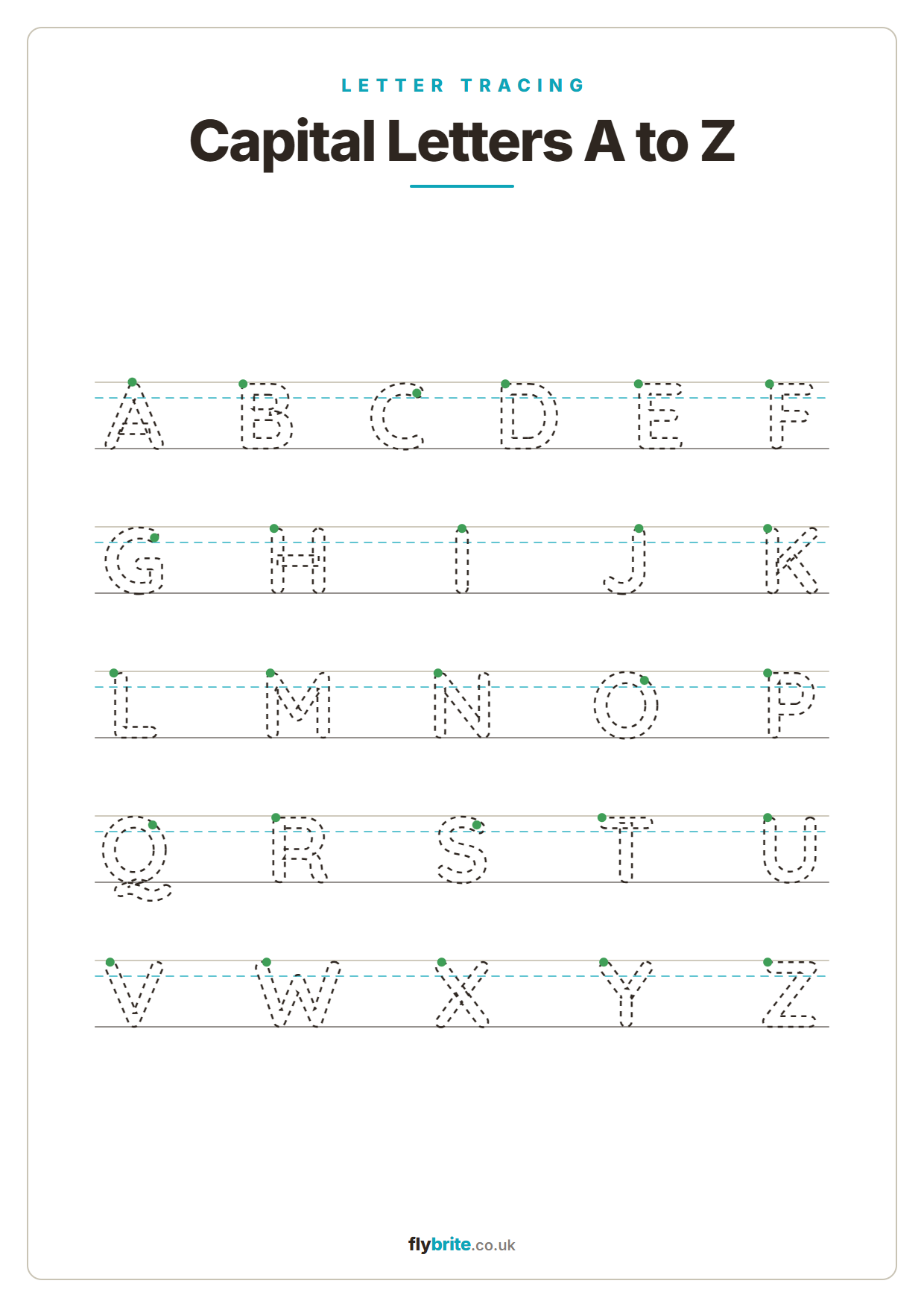 Capital Letters A to Z printable preview