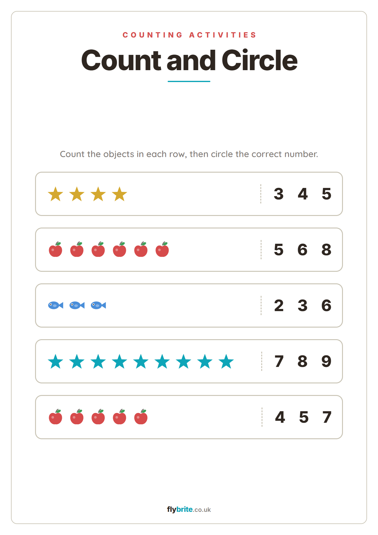 Count and Circle printable preview
