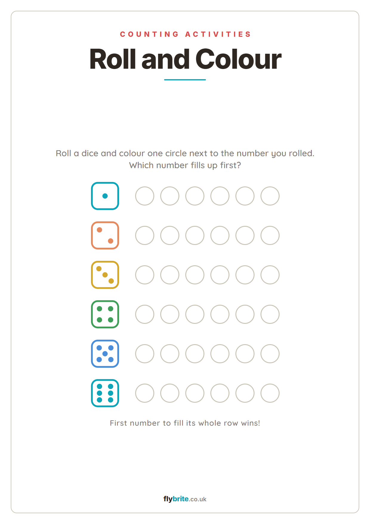 Roll and Colour printable preview