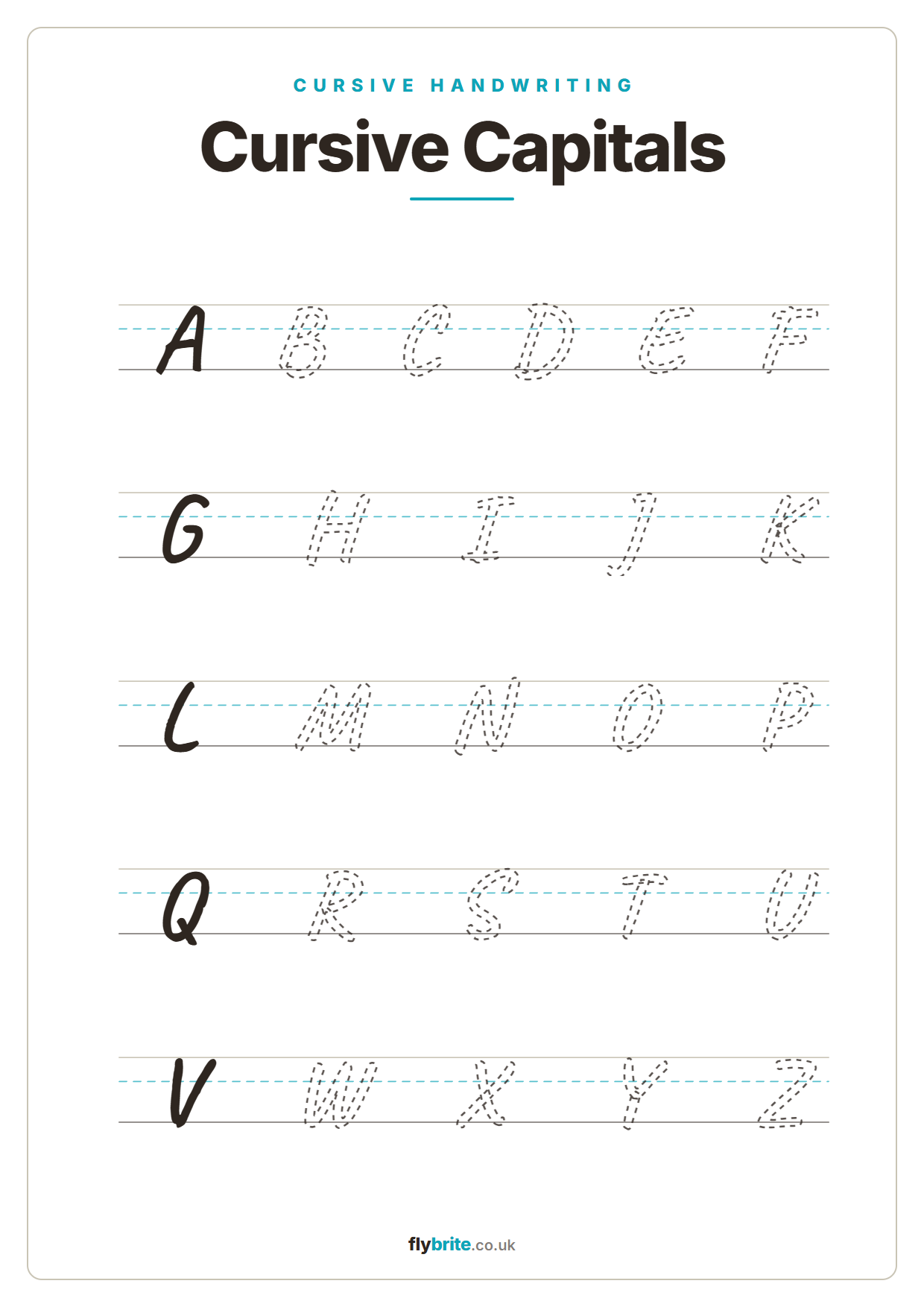 Cursive Capitals printable preview