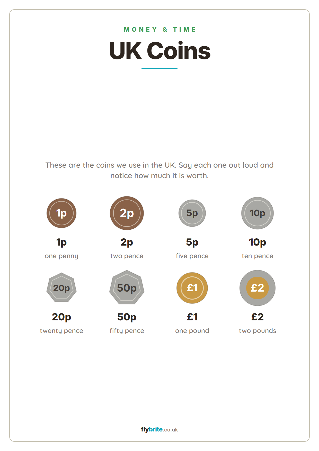 UK Coins printable preview