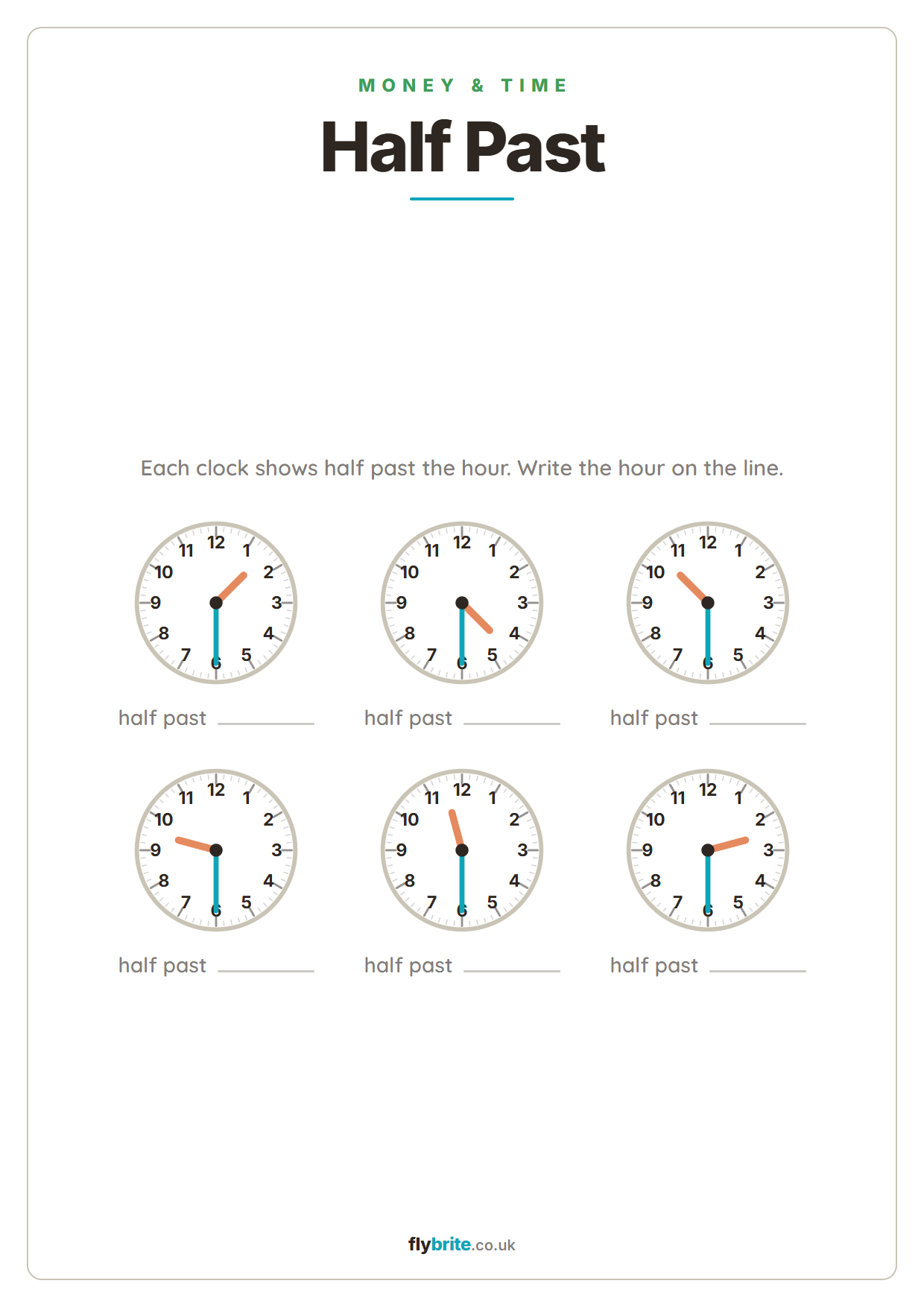 Half Past printable preview