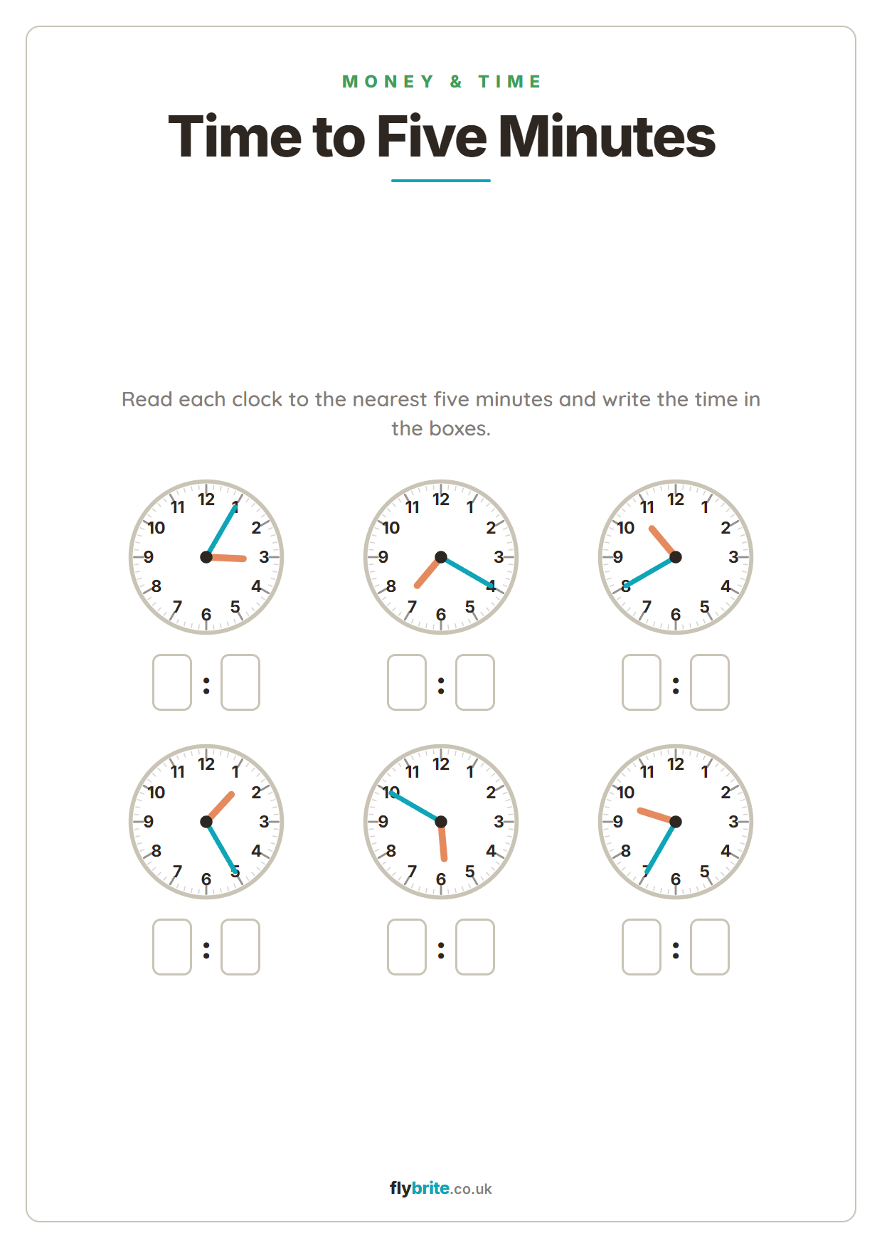 Time to Five Minutes printable preview