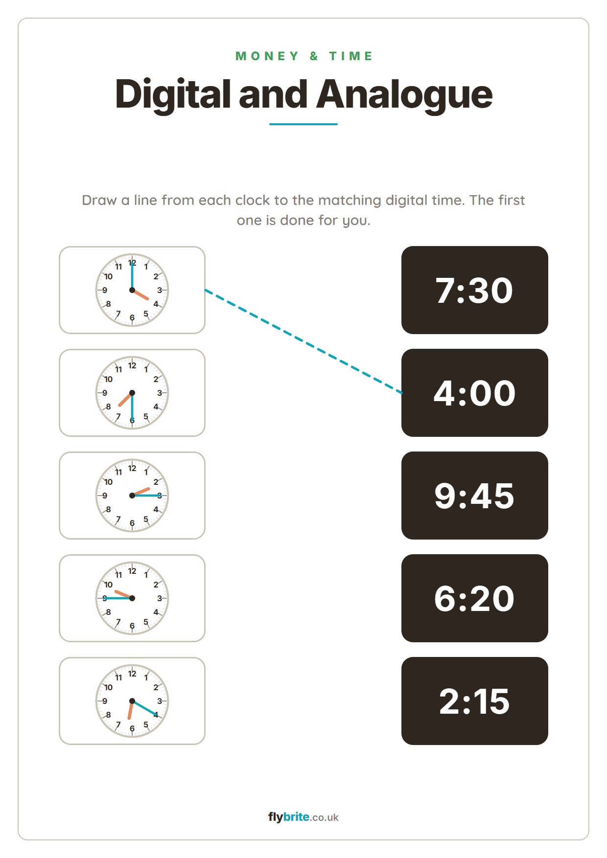 Digital and Analogue printable preview