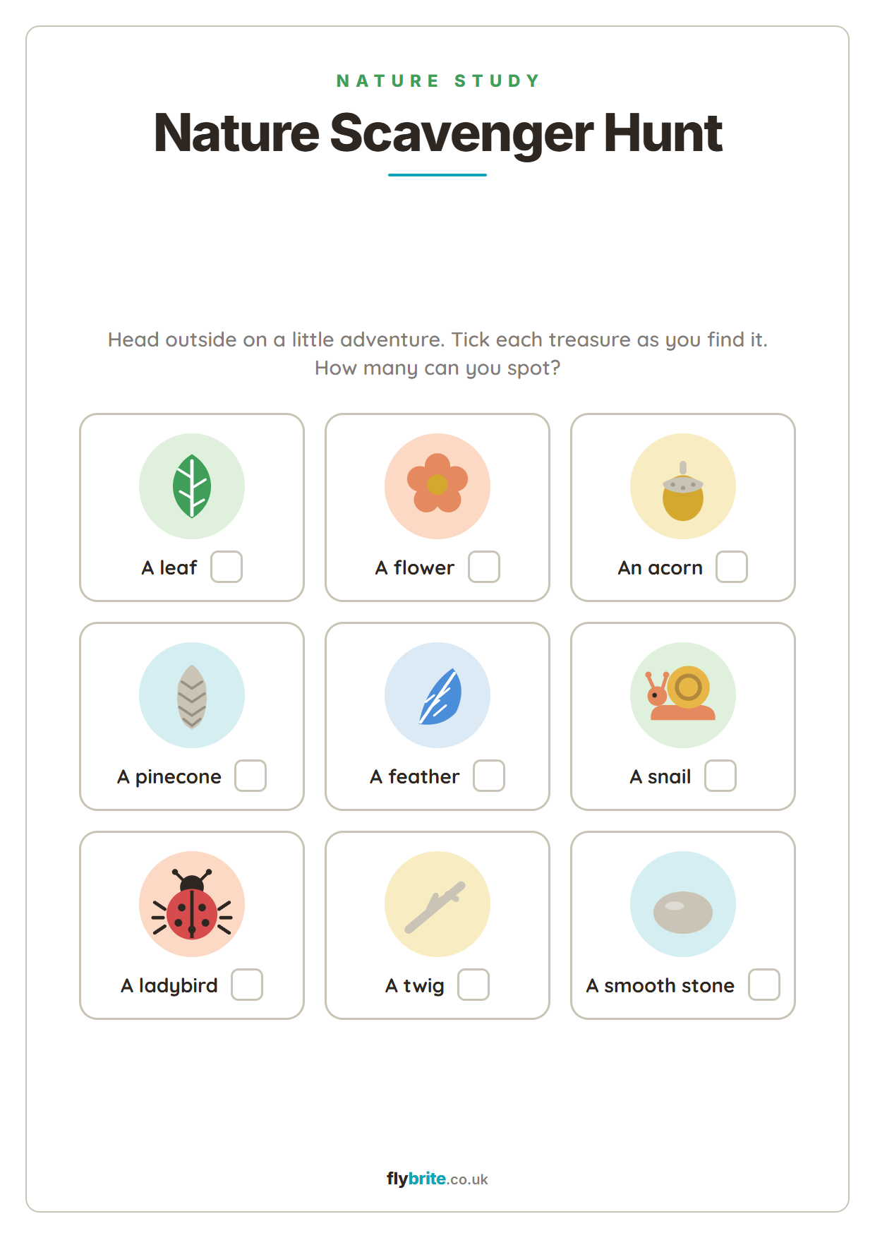 Nature Scavenger Hunt printable preview
