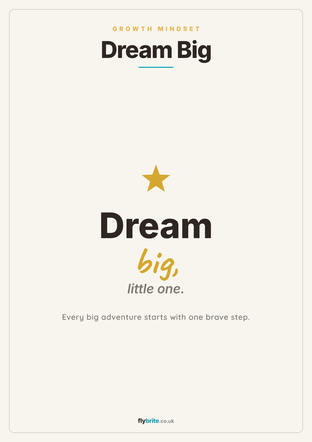 Dream Big printable preview