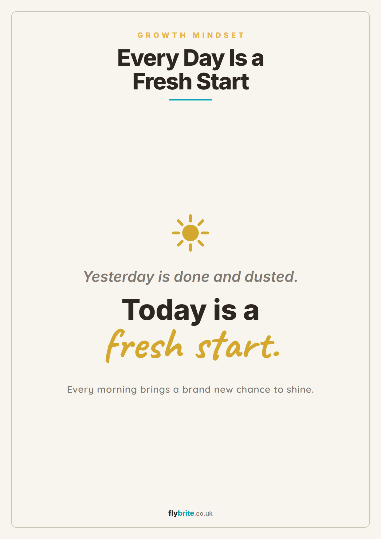 Every Day Is a Fresh Start printable preview