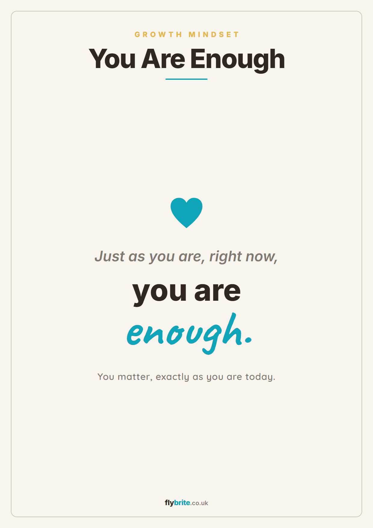 You Are Enough printable preview