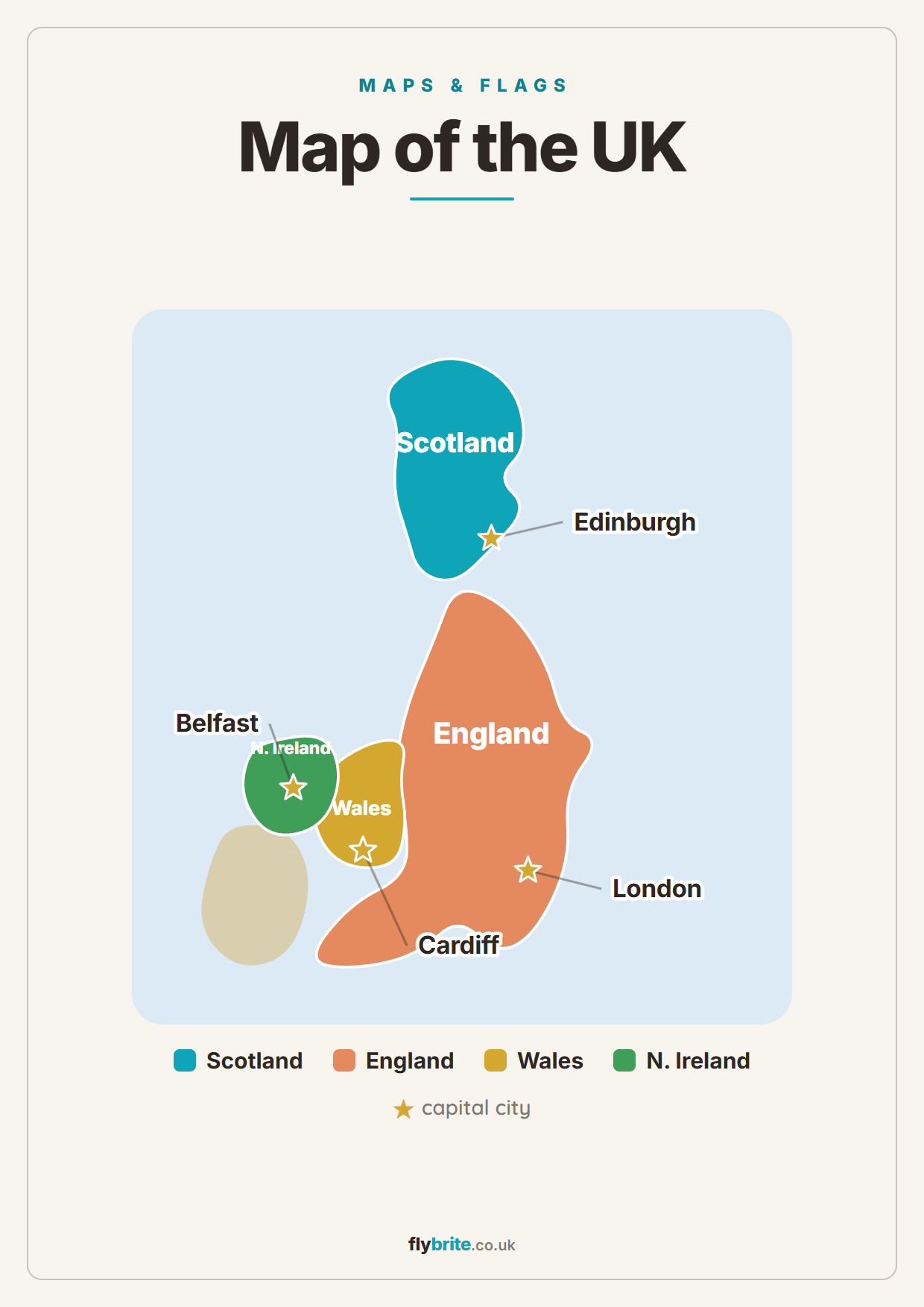 Map of the UK printable preview
