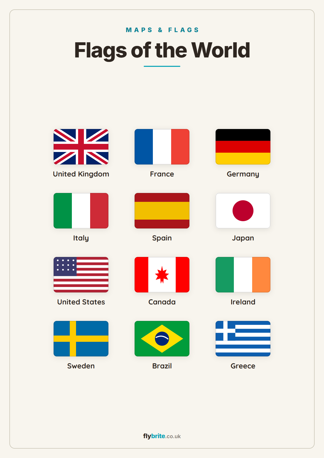 Flags of the World printable preview