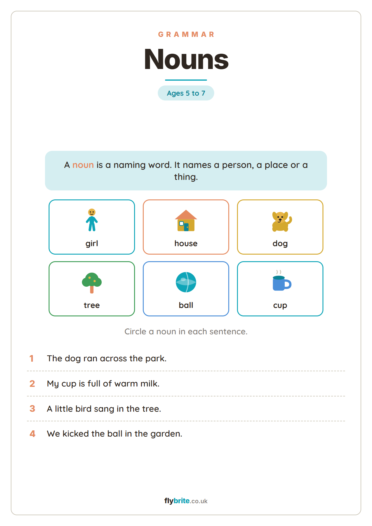 Nouns printable preview