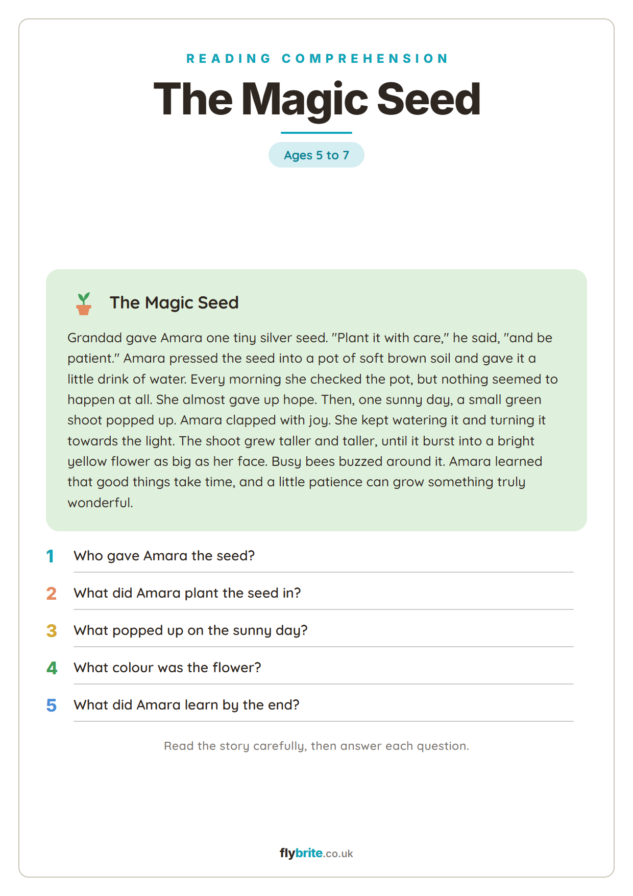 The Magic Seed printable preview