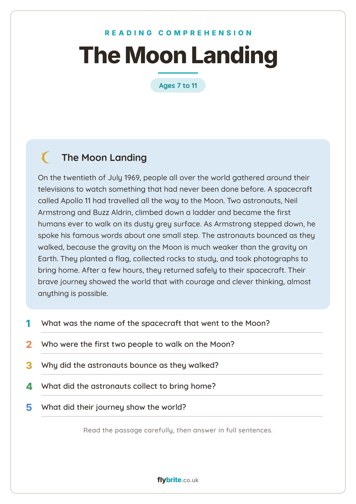 The Moon Landing printable preview