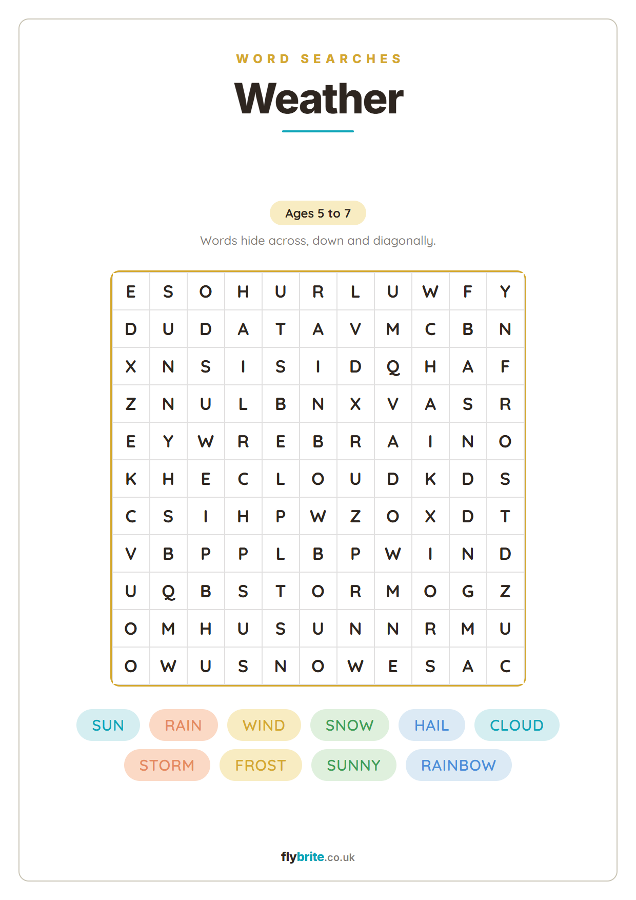Weather printable preview