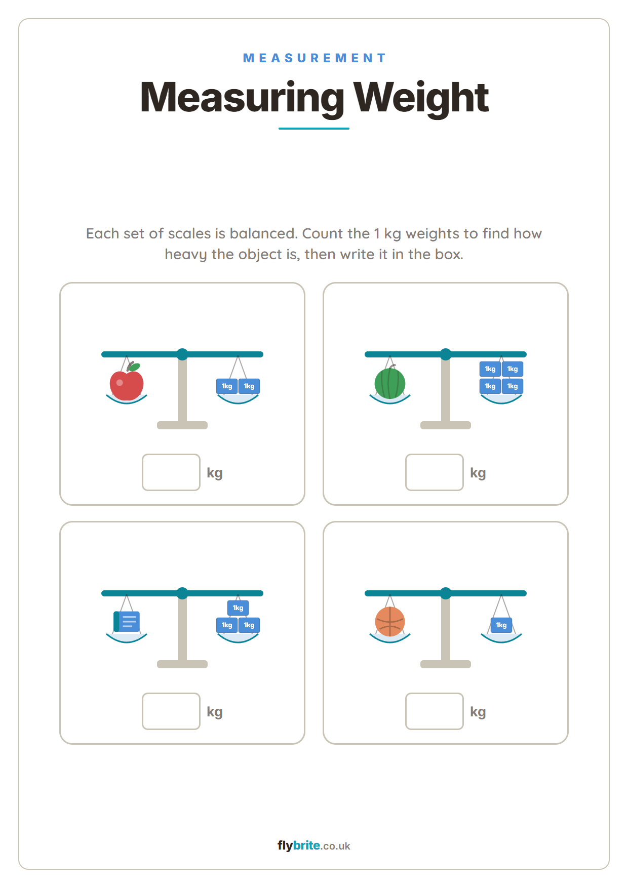 Measuring Weight printable preview