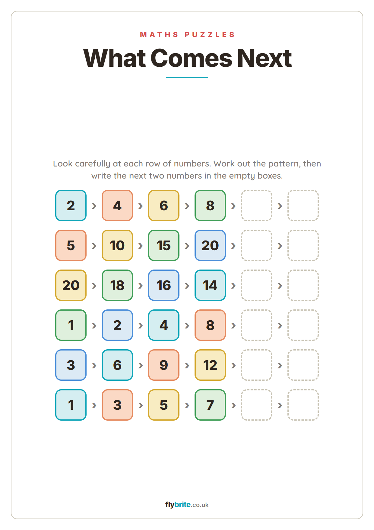 What Comes Next printable preview
