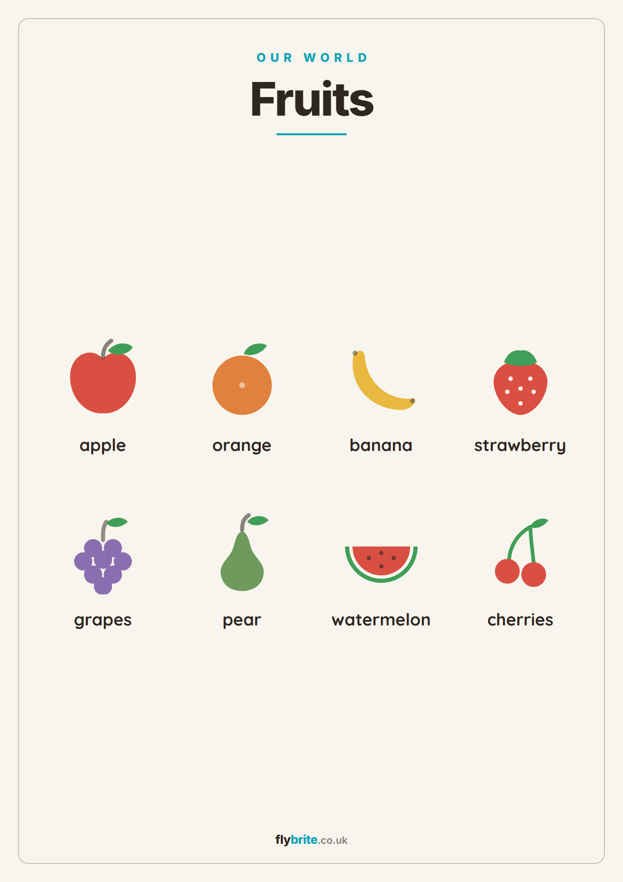 Fruits printable poster preview