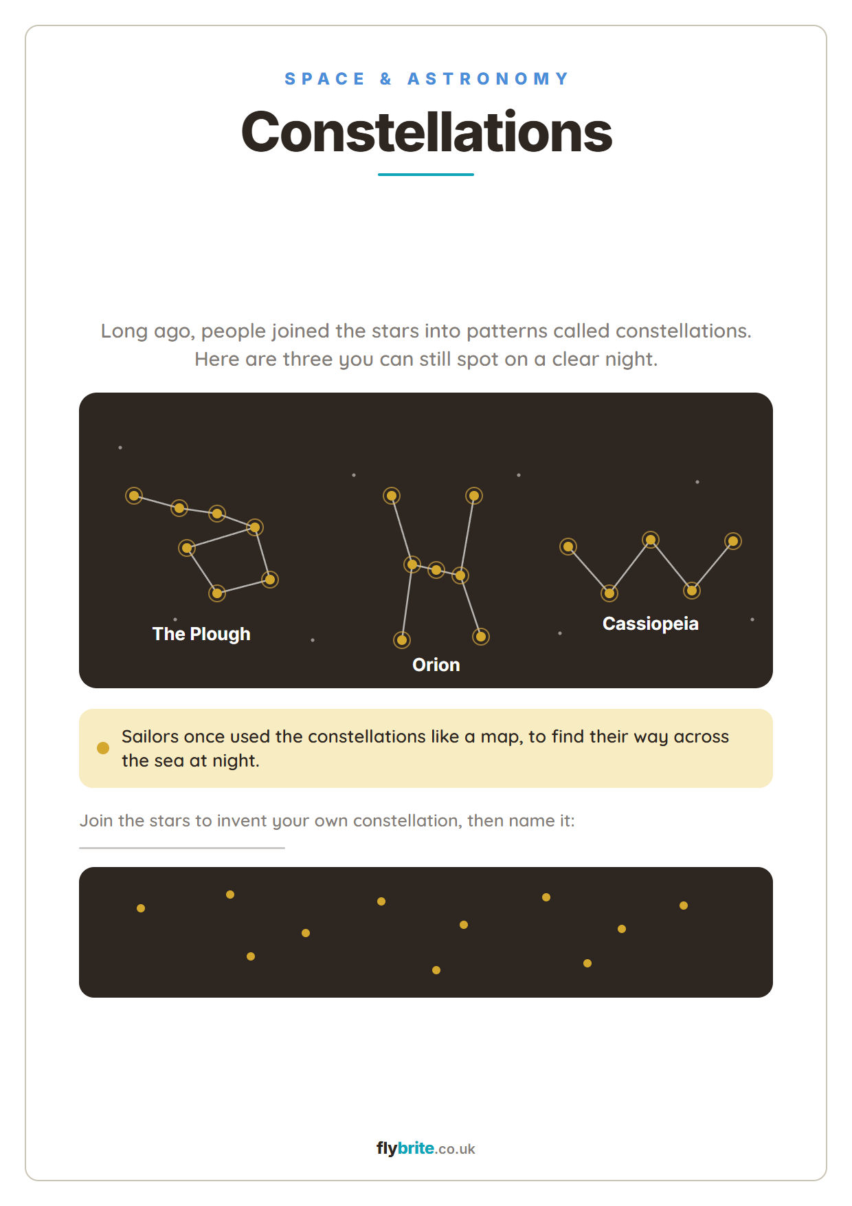 Constellations printable preview