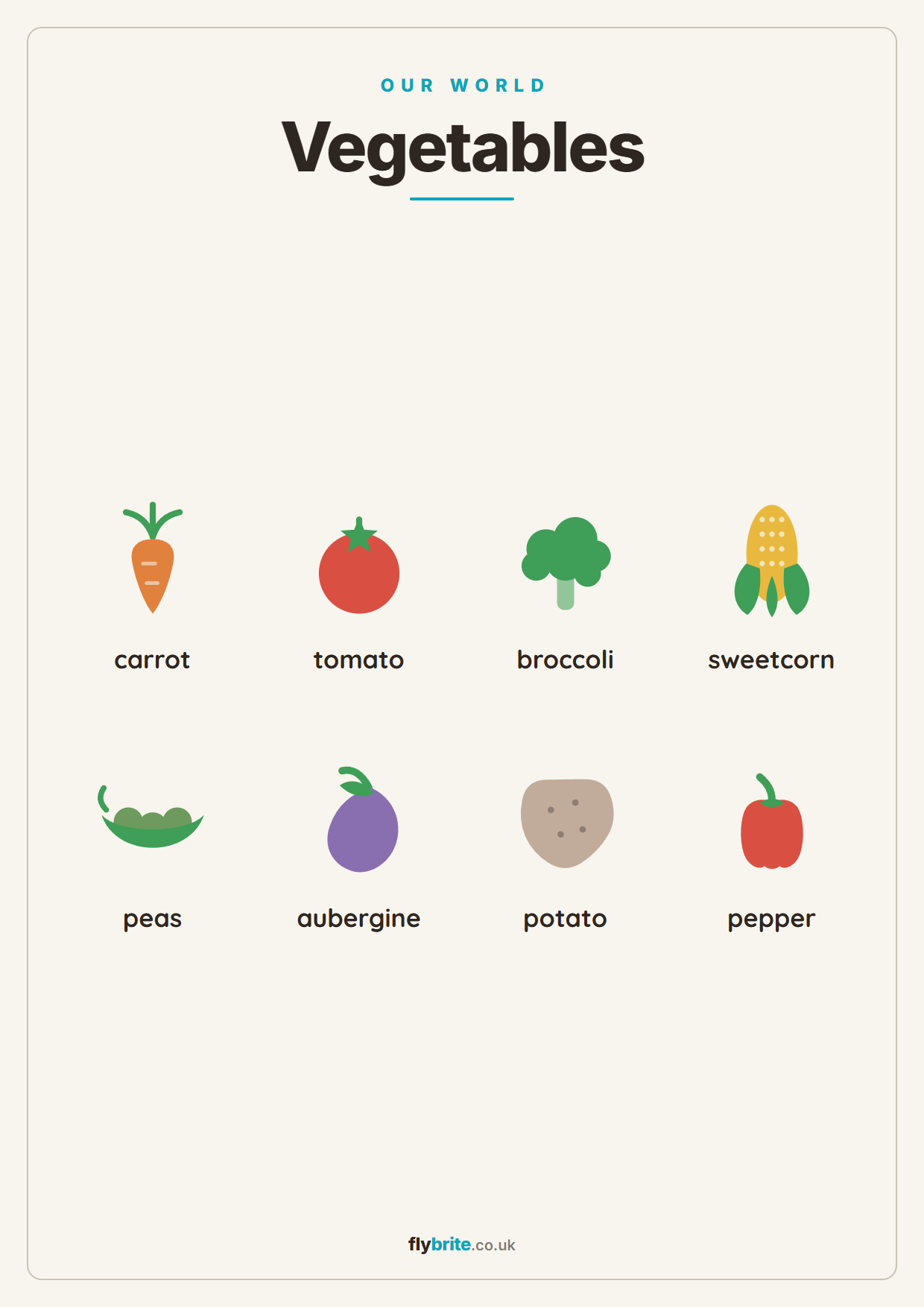 Vegetables printable poster preview