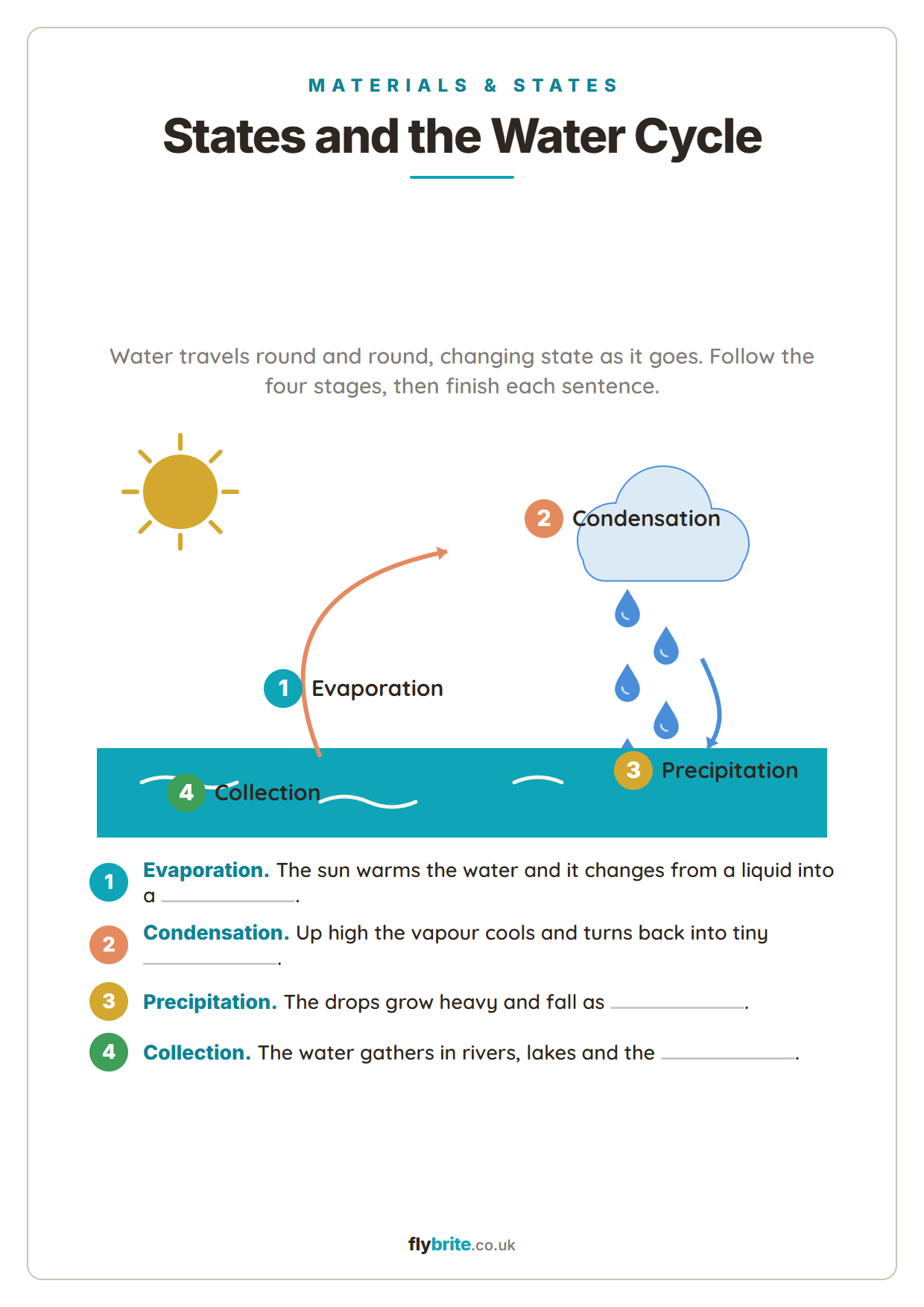 States and the Water Cycle printable preview