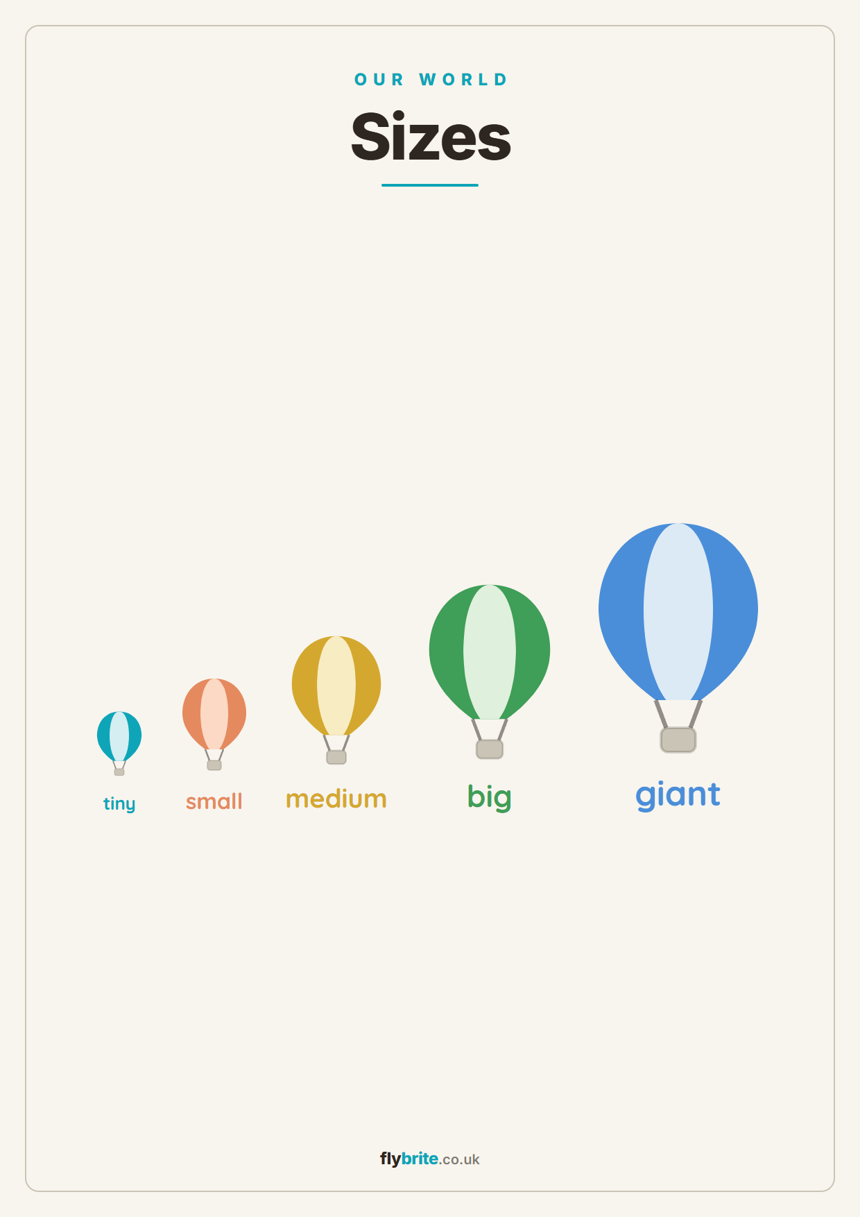 Sizes printable poster preview