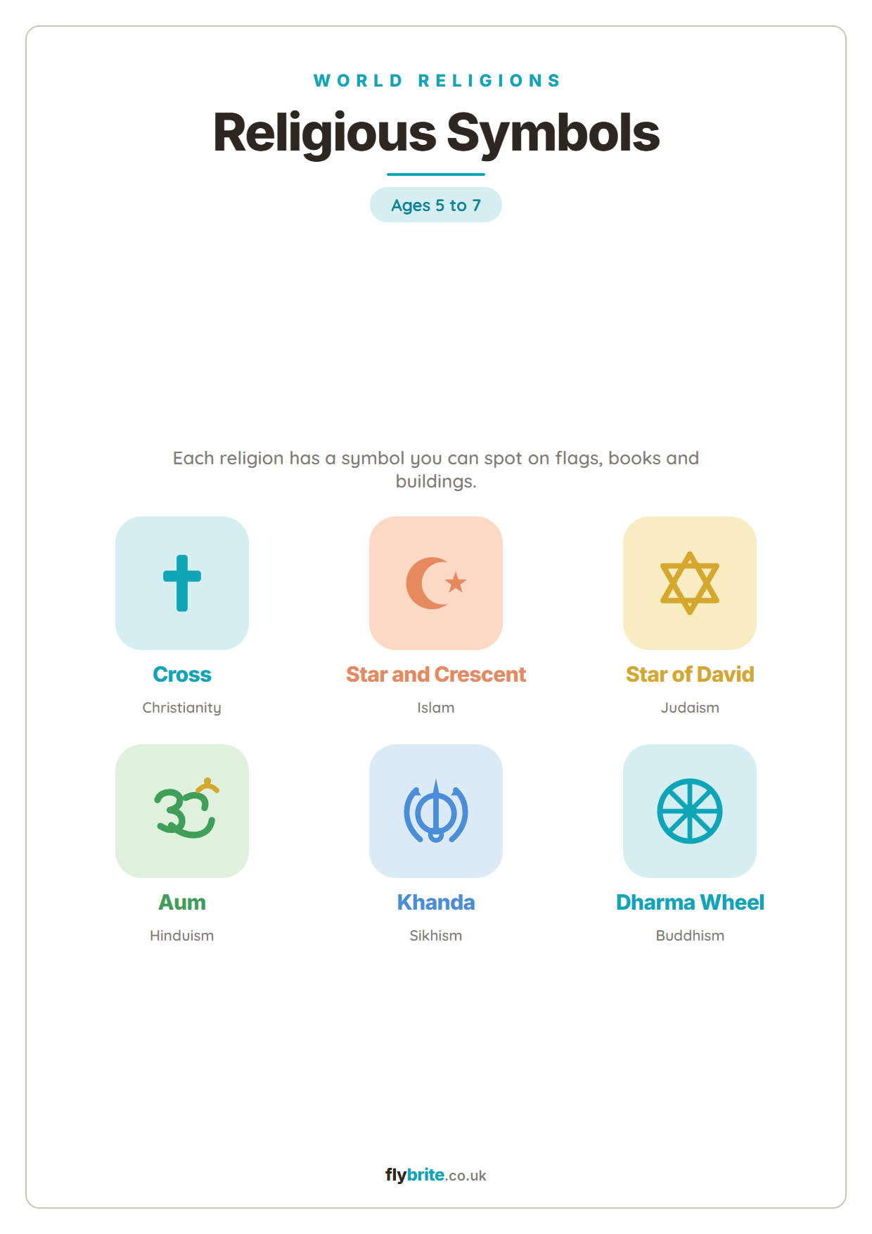 Religious Symbols printable preview