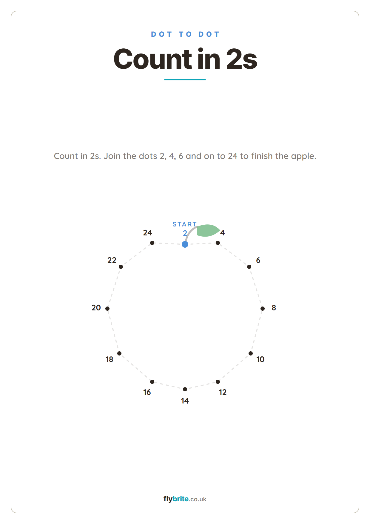 Count in 2s printable preview