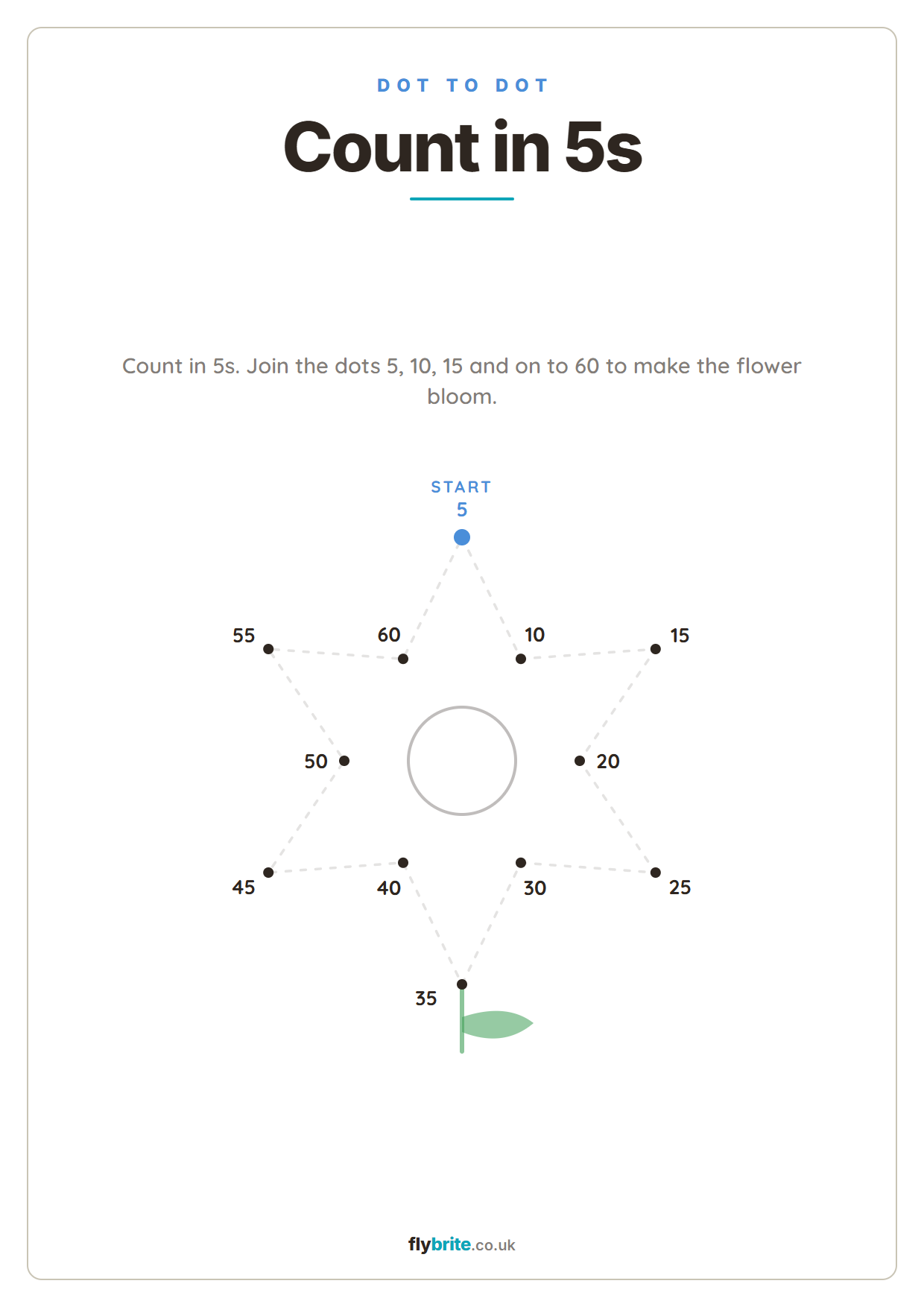 Count in 5s printable preview