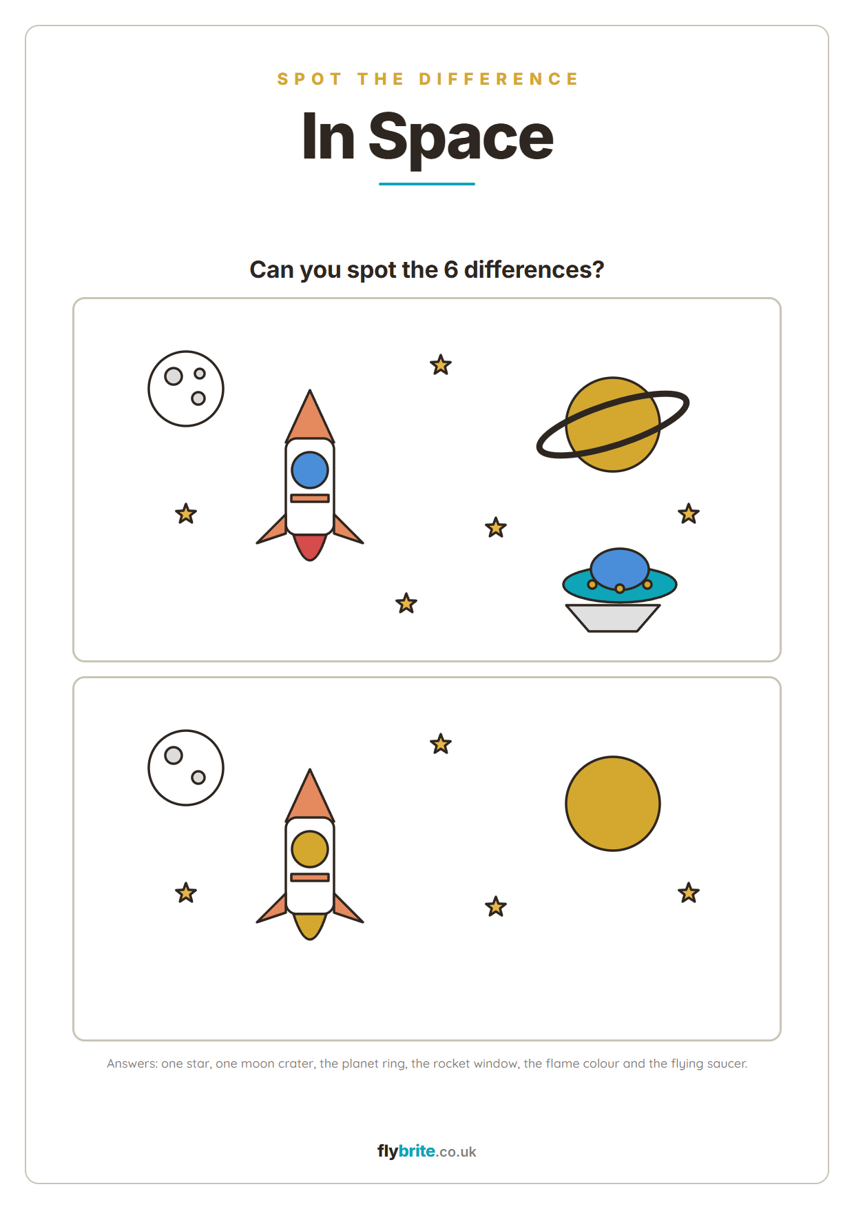 In Space printable preview
