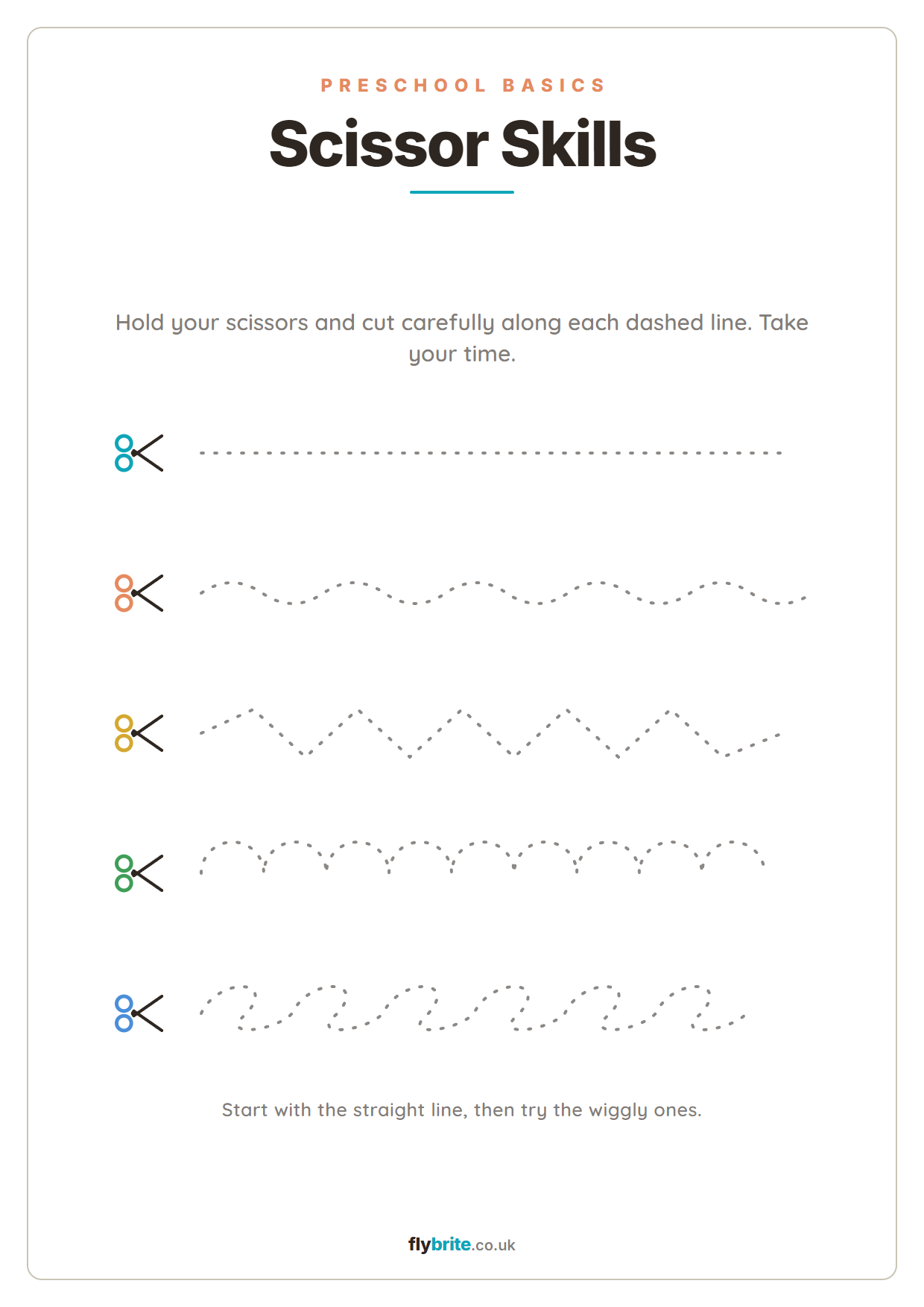 Scissor Skills printable preview